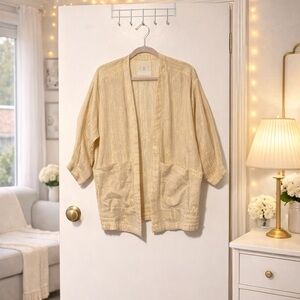 ✨ Anthropologie Hei Hei Daybreak Shimmer Metallic Kimono Open-Front Jacket XS